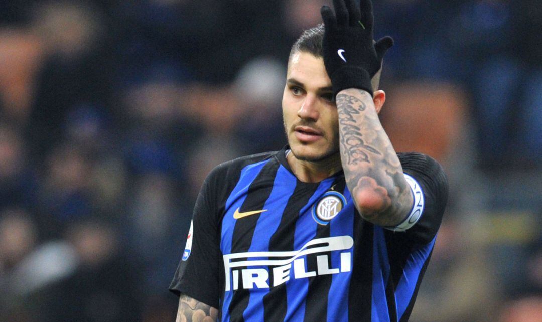 Icardi, en un partido entre el Inter y el Bolonia.