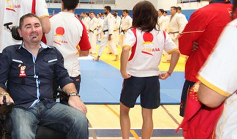 Fernando Mogena durante una competición de judo celebrada en Getafe