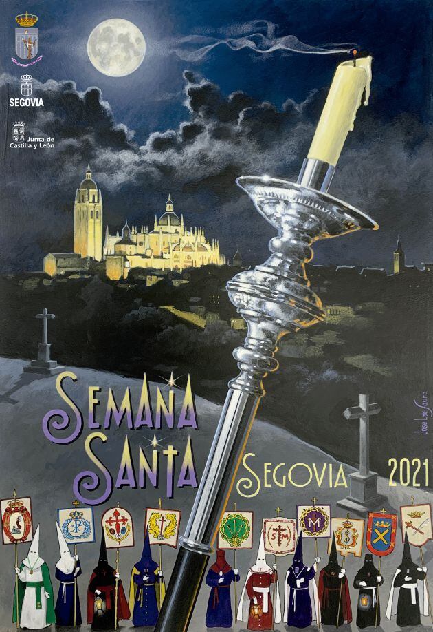 Cartel anunciador de la Semana Santa de Segovia 2021, obra de José Luis López Saura