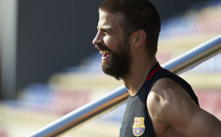 Gerard Piqué, durante la pretemporada