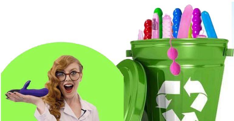 Cartel de la campaña de reciclaje de juguetes eróticos