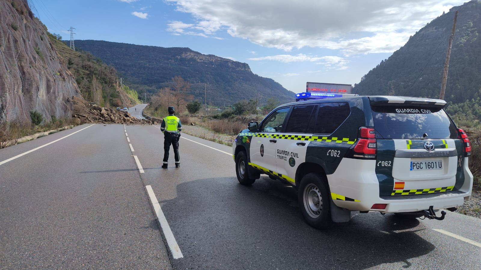 La A-139 quedaba cortada por un desprendimiento