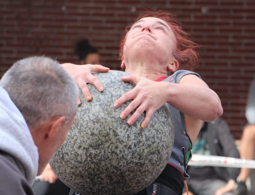 Julia Martínez, durante el pentatlón por parejas de Bizkaia