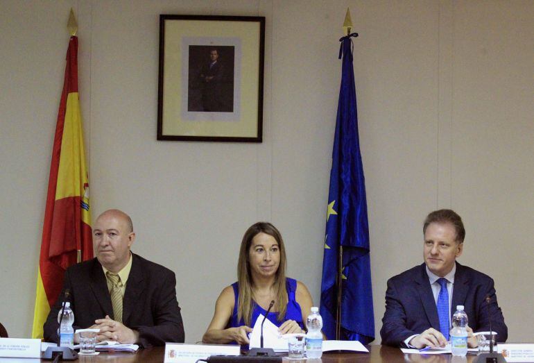 La secretaria de Estado de Función Pública, Elena Collado (c), durante la reunión de la Mesa General de Negociación de la Administración General del Estado, para concretar la oferta de empleo público