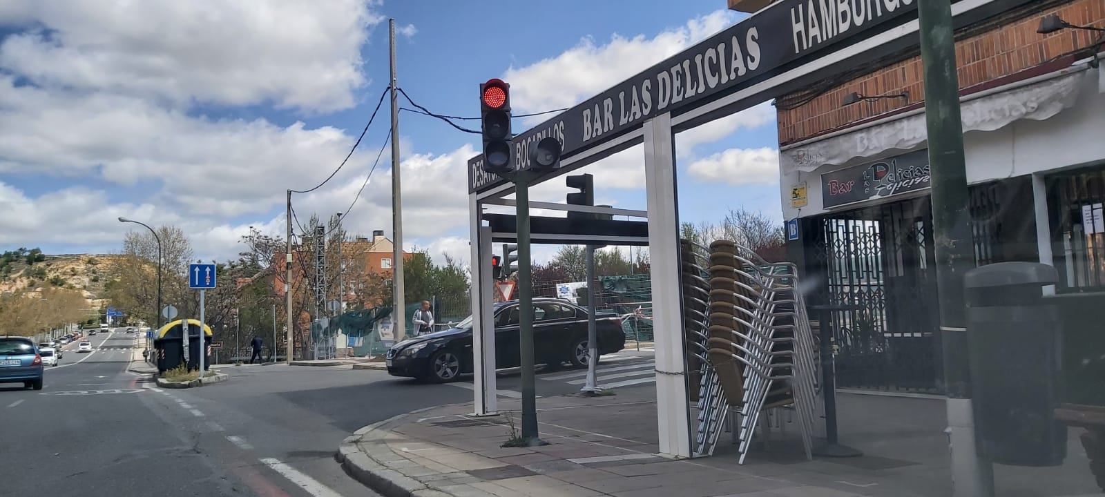Cruce de Vía Roma con la carretera de Trescasas