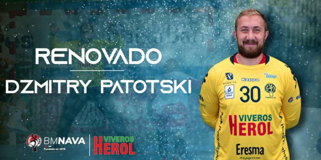 Imagen de la renovación de Dzmitry Patotski por Balonmano Nava