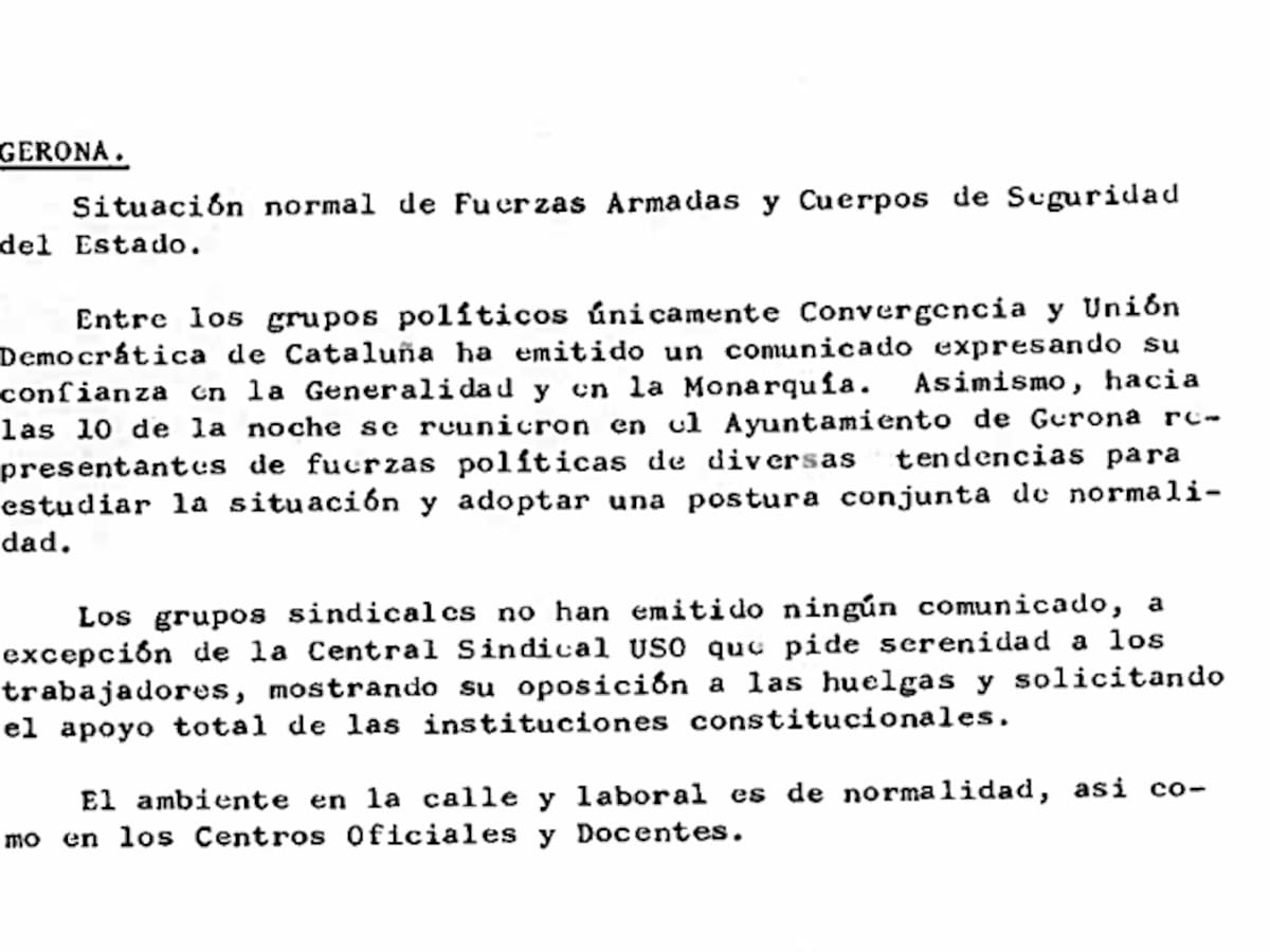 El 23-F a Girona: entre la "normalitat" oficial i la por als carrers