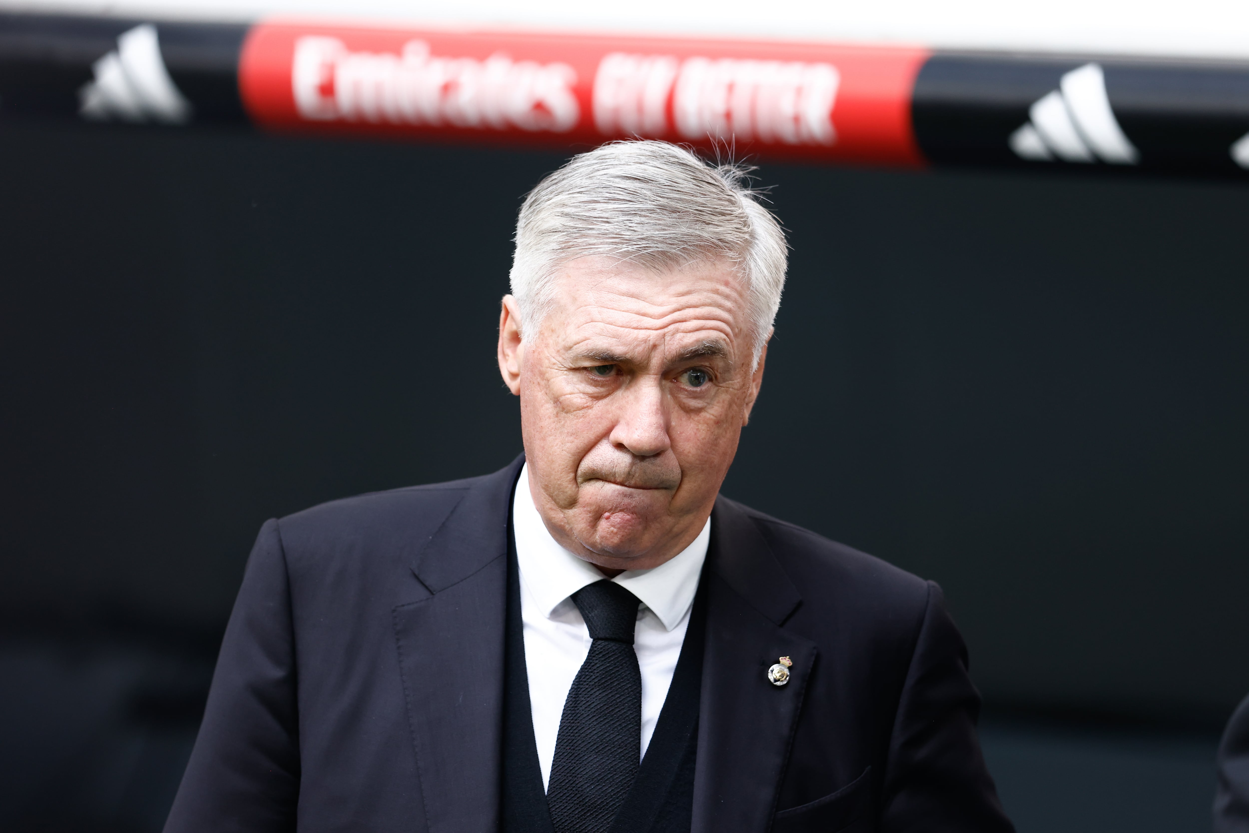 Ancelotti, durante el último partido de liga ante el Athletic.