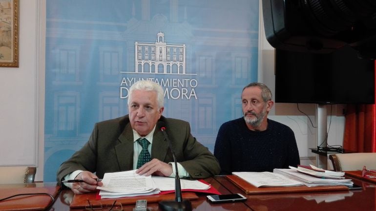 Los concejales del Equipo de Gobierno del Ayuntamiento de Zamora José Carlos Calzada y Romualdo Fernández