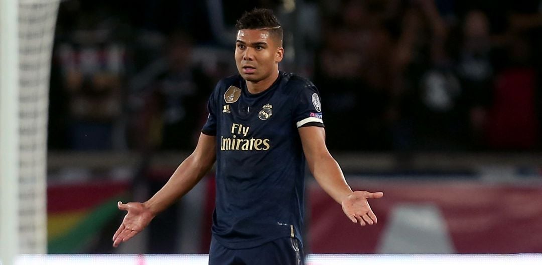 Casemiro, durante el partido de París del Real Madrid de Champions