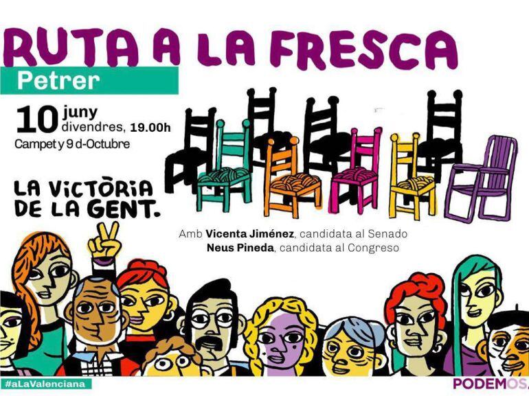 Ruta a la fresca de Podemos en Petrer 