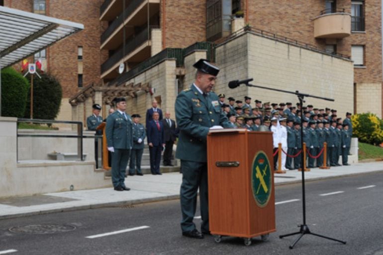 Luis Antonio del Castillo el día de su toma de posesión como jefe de la Guardia Civil de Cantabria.