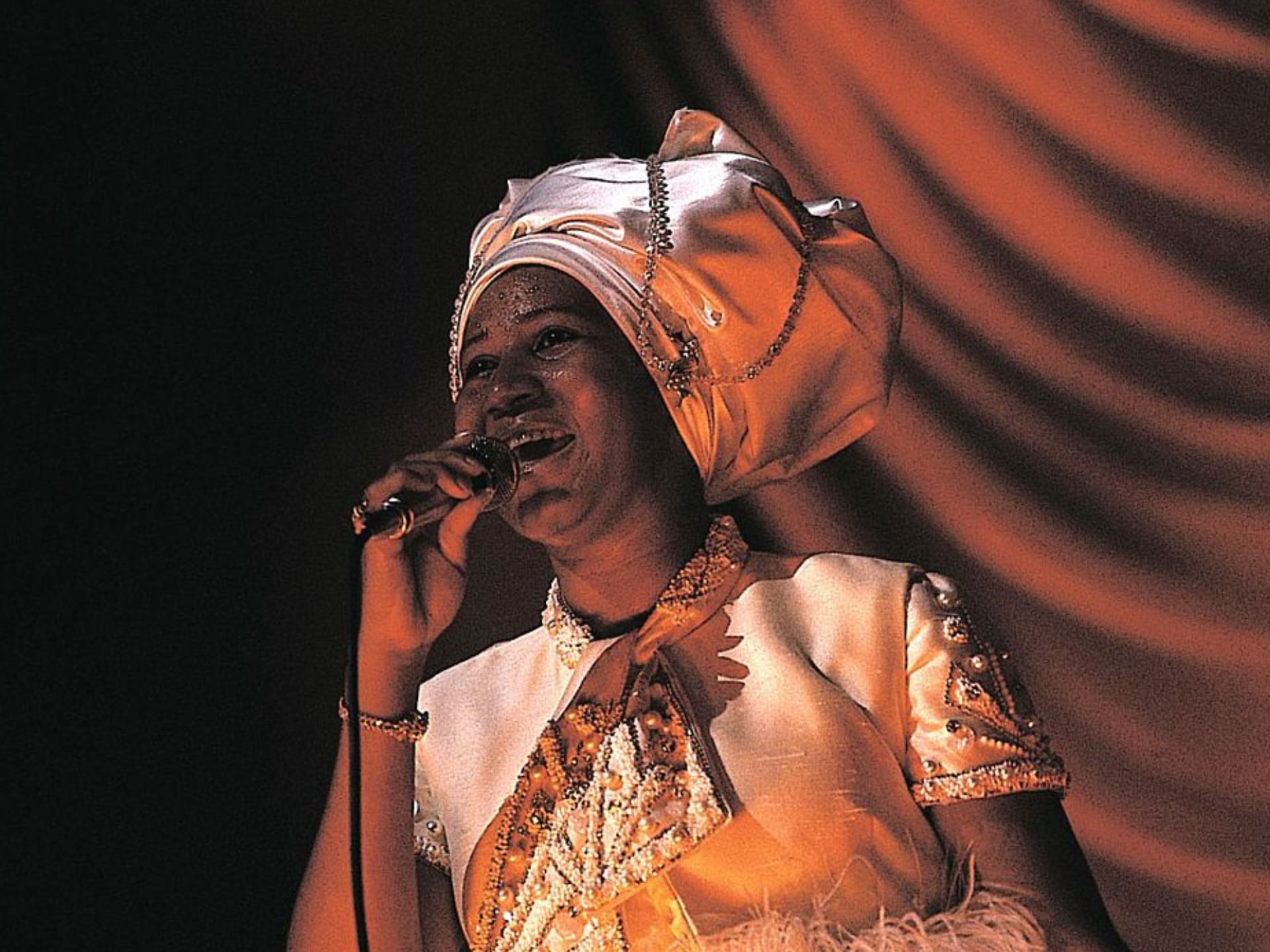 Aretha Franklin durante un concierto en 1968.