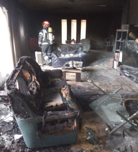 El incendio declarado en una vivienda en Carracedelo