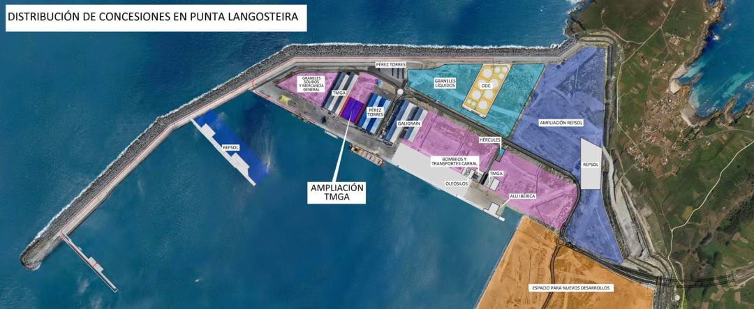 Plano de las instalaciones del puerto exterior de Punta Langosteira