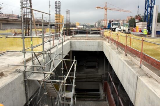 Una imatge de les obres de l'AVE a Girona