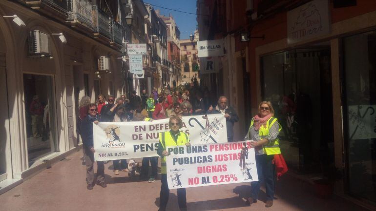 Momento de la manifestación de los 'iai@ flautas' en Dénia.