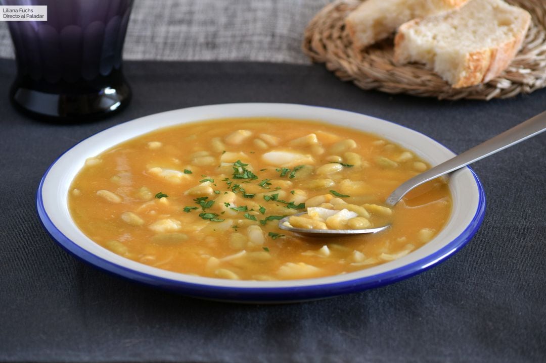 Verdinas con bacalao y verduras