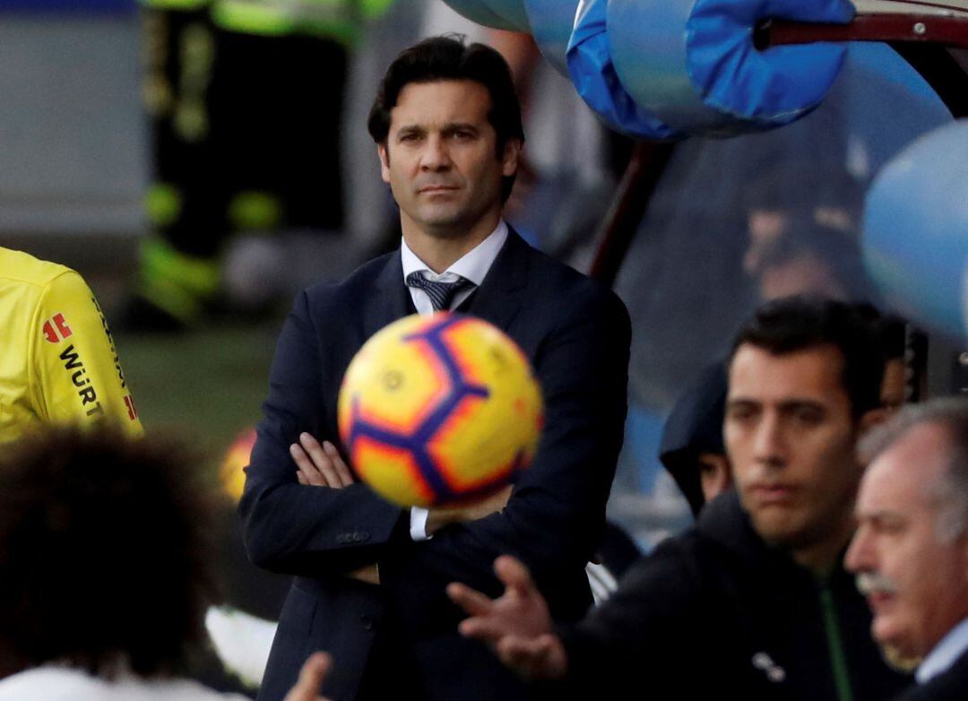 Solari, durante el partido