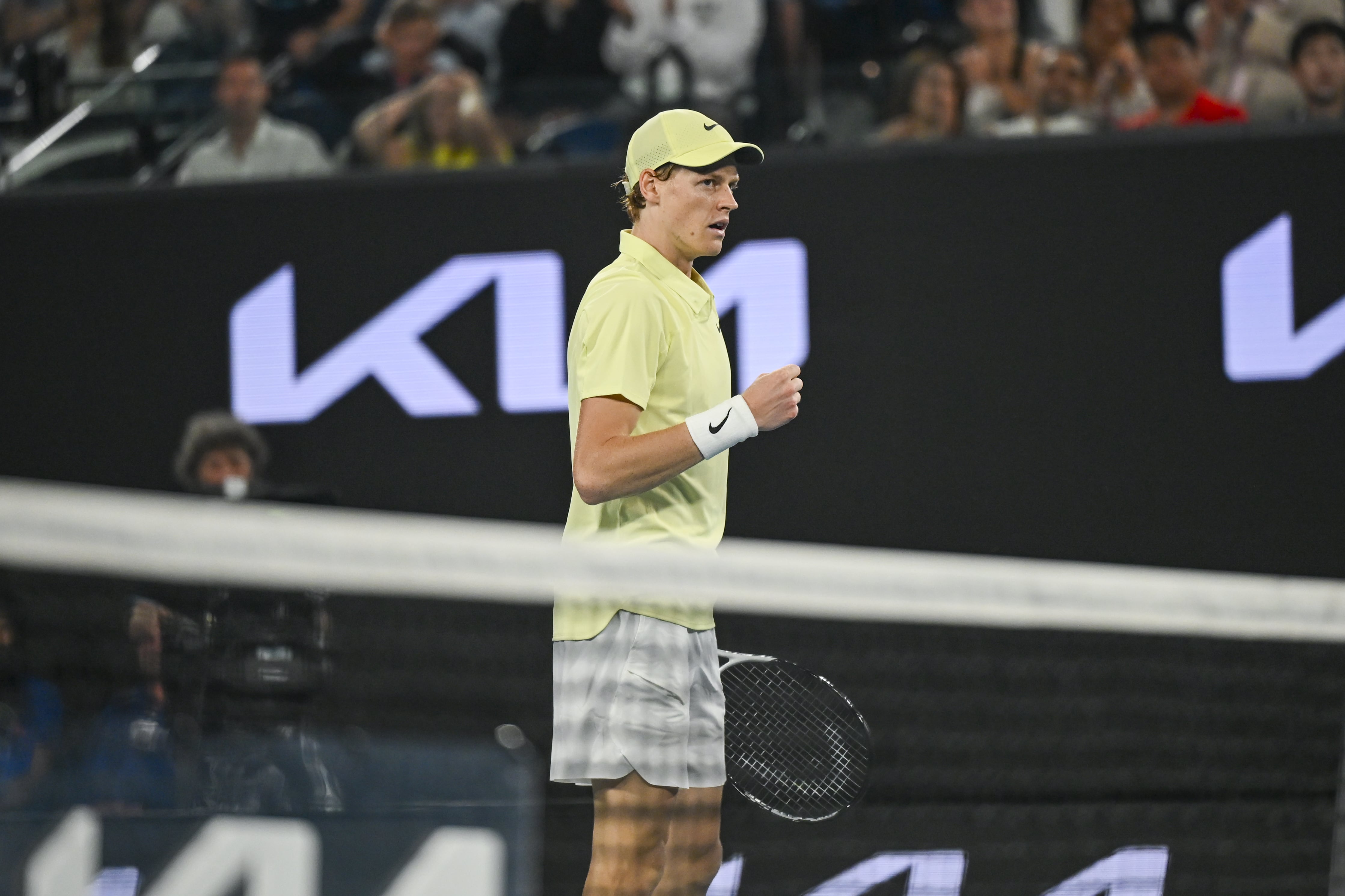 Jannik Sinner celebra un punto en la final del Open de Australia 2025