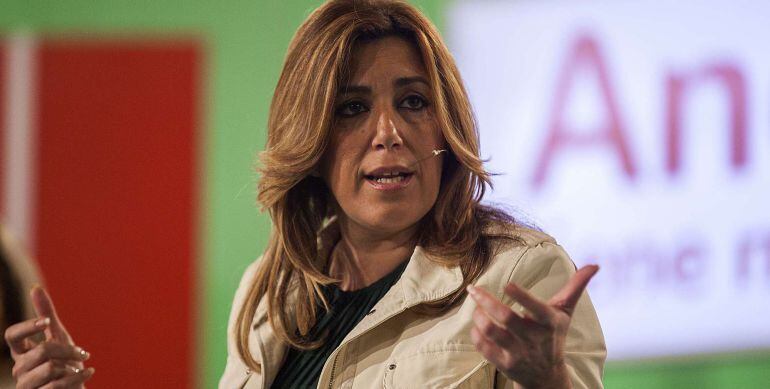 Susana Díaz durante un acto electoral en Sevilla