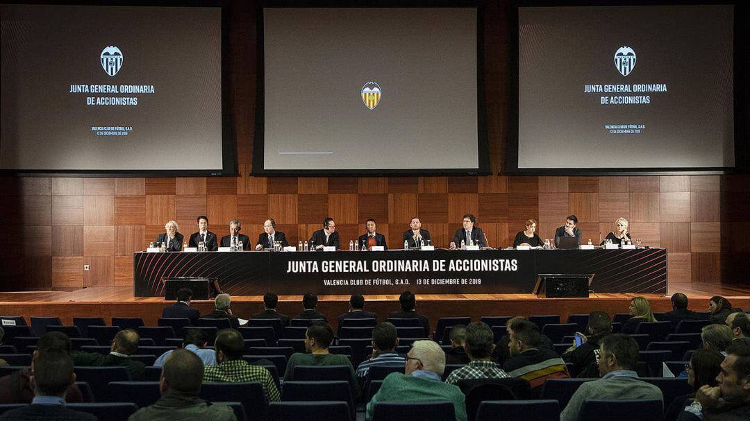 Imagen de la pasada junta de accionistas del Valencia CF. 