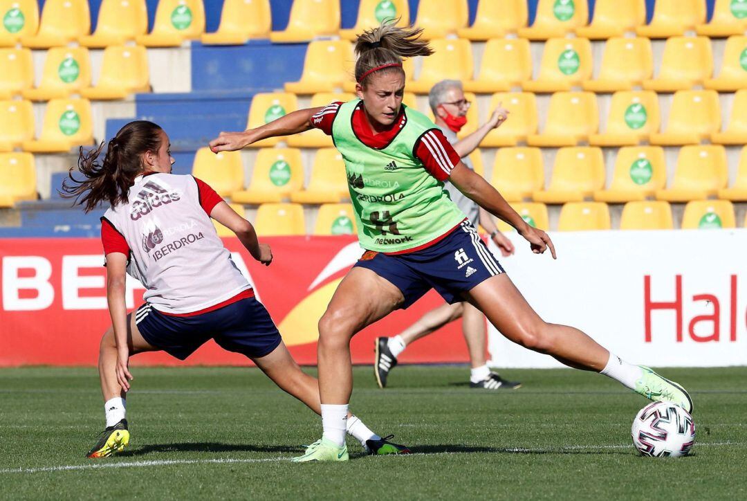 Entrenamiento de la selección española femenina de fútbol en Santo Domingo en Alcorcón