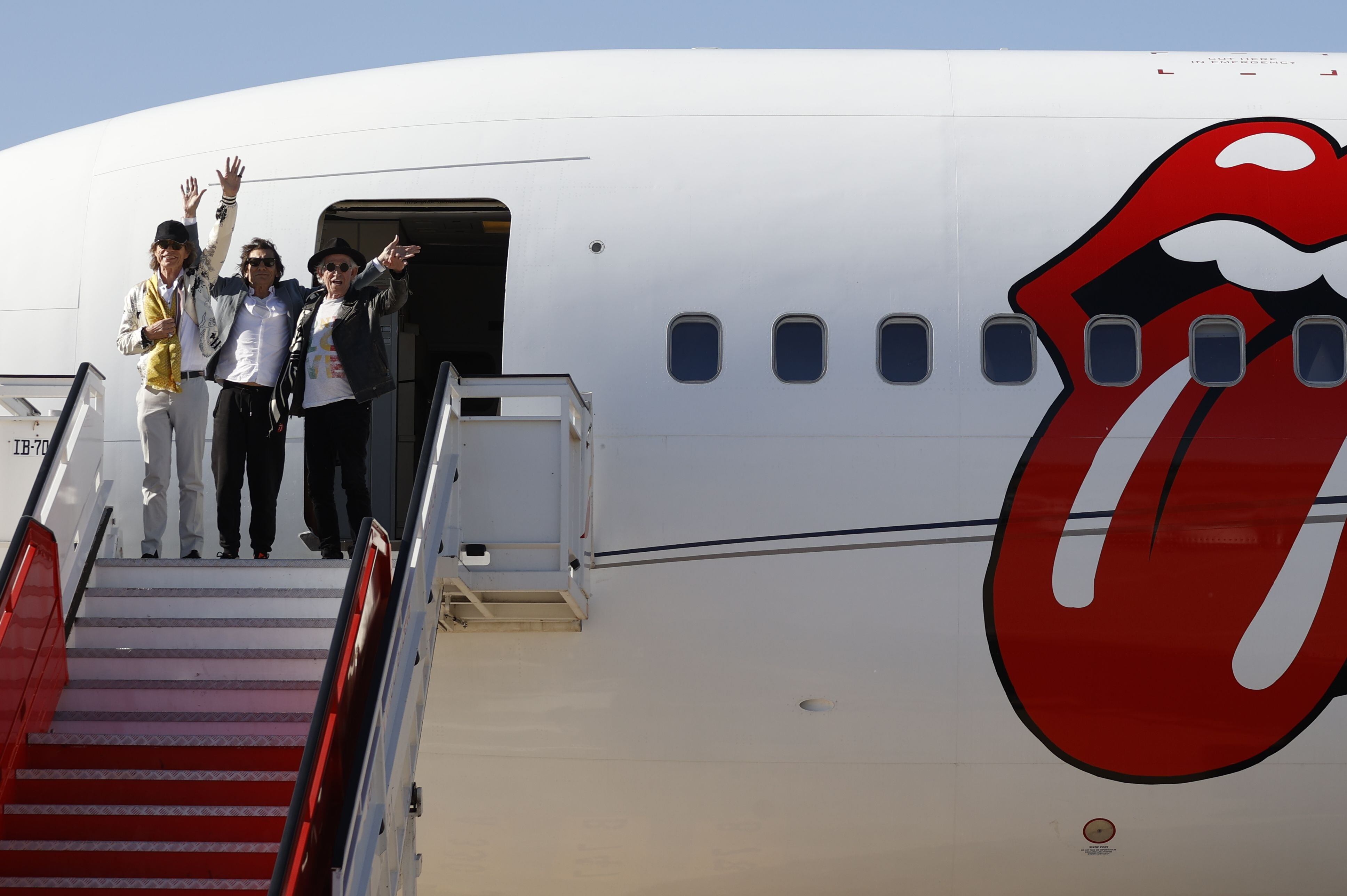 &#039;The Rolling Stones&#039; aterrizan en Madrid a falta de una semana para el inicio de su gira.