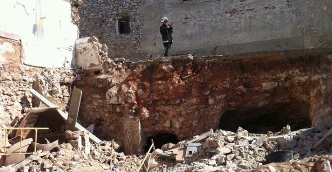 Imagen de la casa en la que se ha producido el accidente laboral de Chinchón (Autor: Emergencias 112)