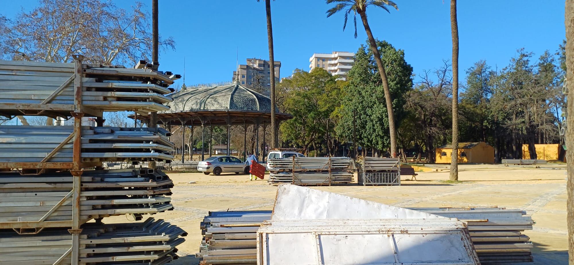 Comienza el montaje de la Feria del Caballo de Jerez 2024