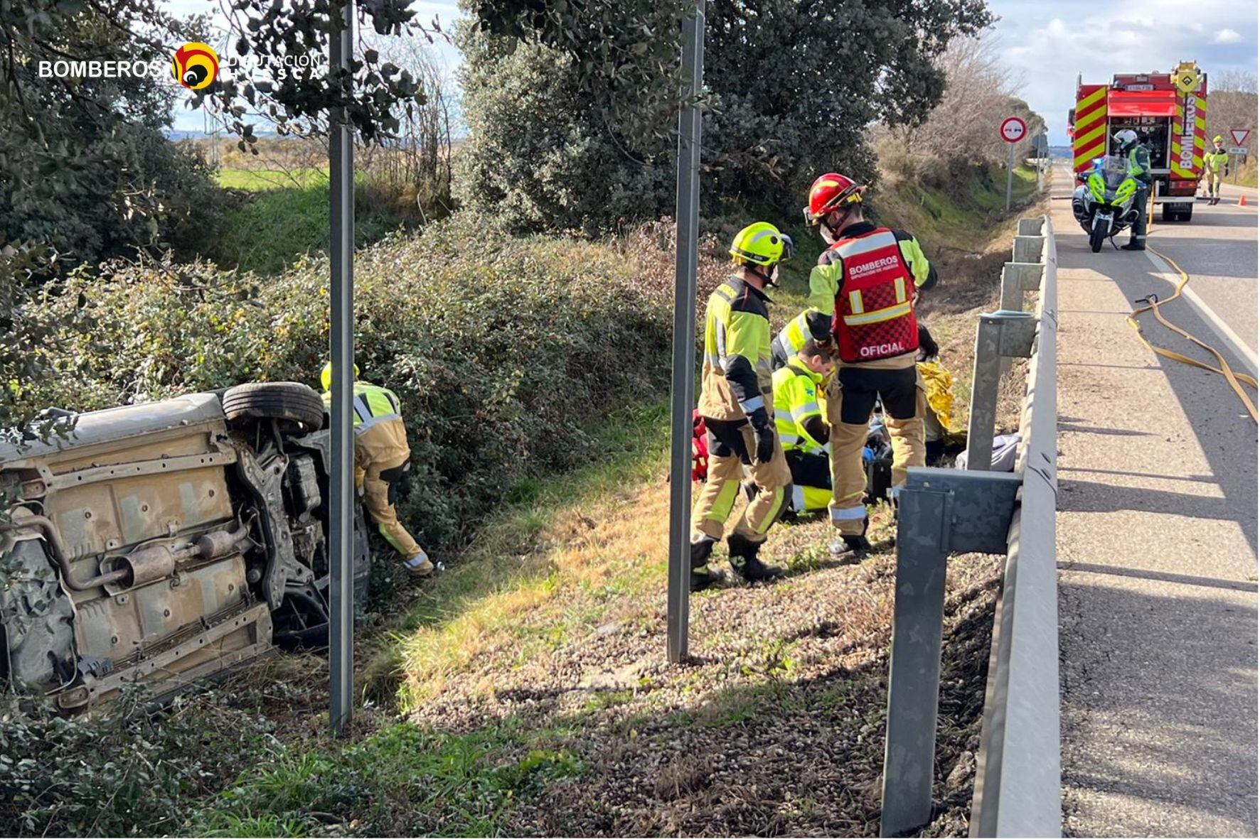 El accidente se produjo cerca del monasterio de El Pueyo. Foto: Bomberos DPH