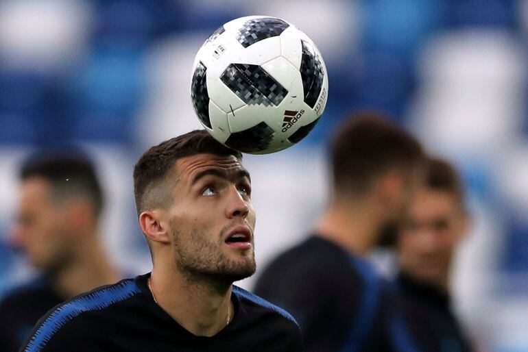 Kovacic, durante un entrenamiento en Rusia