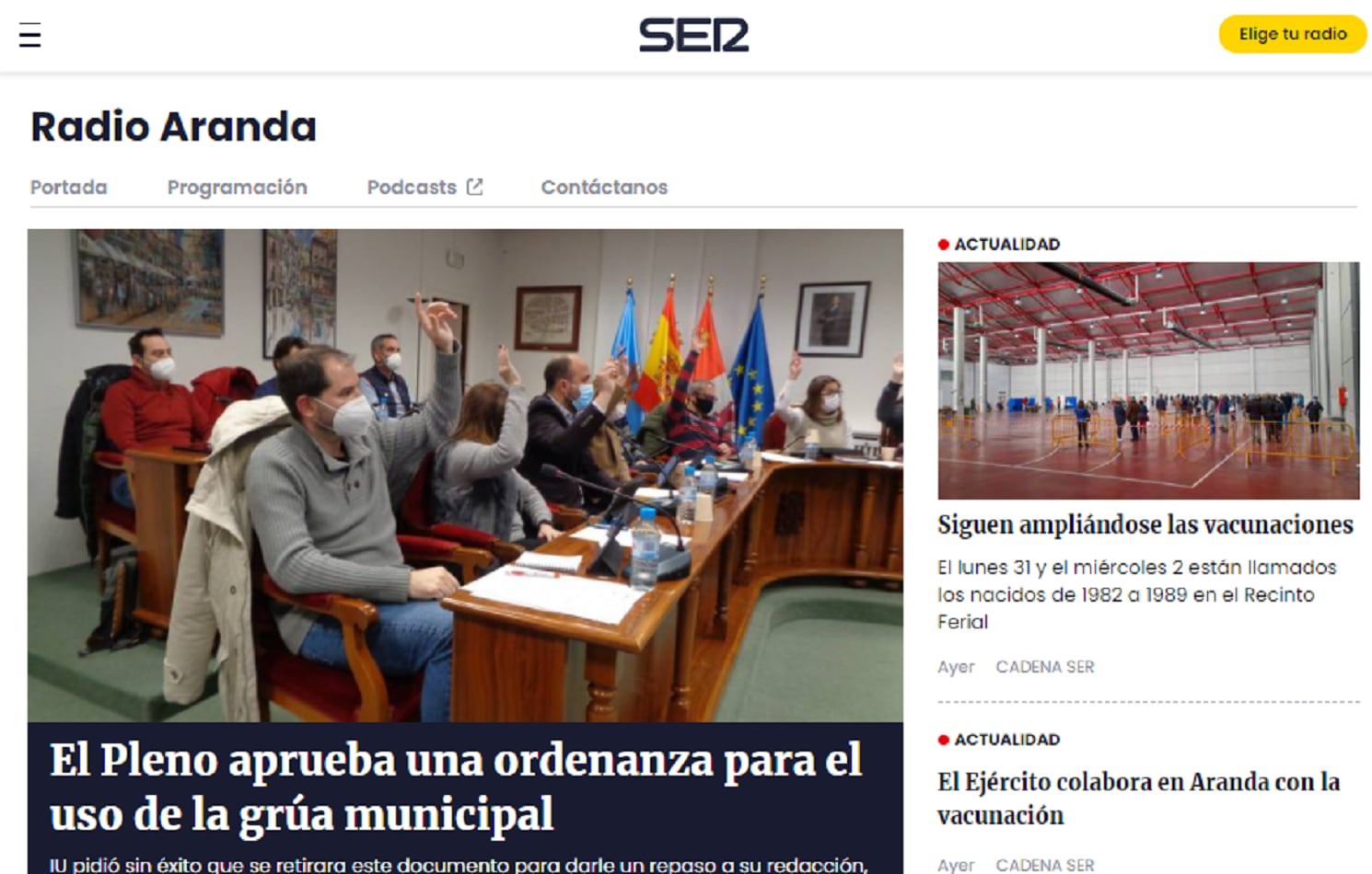 Captura de las primeras horas de la nueva web