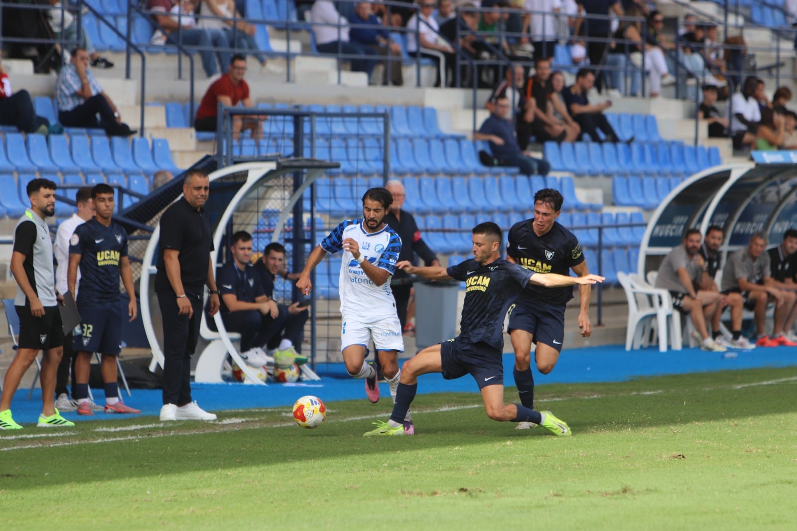 Imagen del partido entre el UCAM Murcia y el Xerez DFC