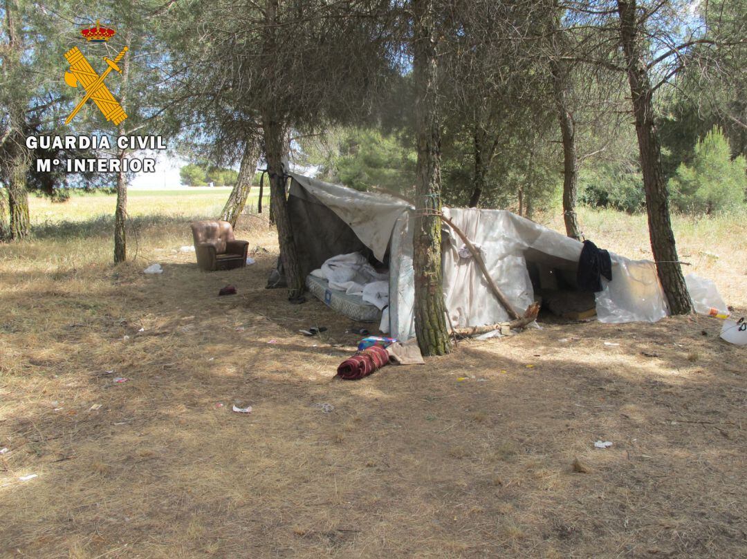 Asentamiento de temporeros en la comarca de Cuéllar