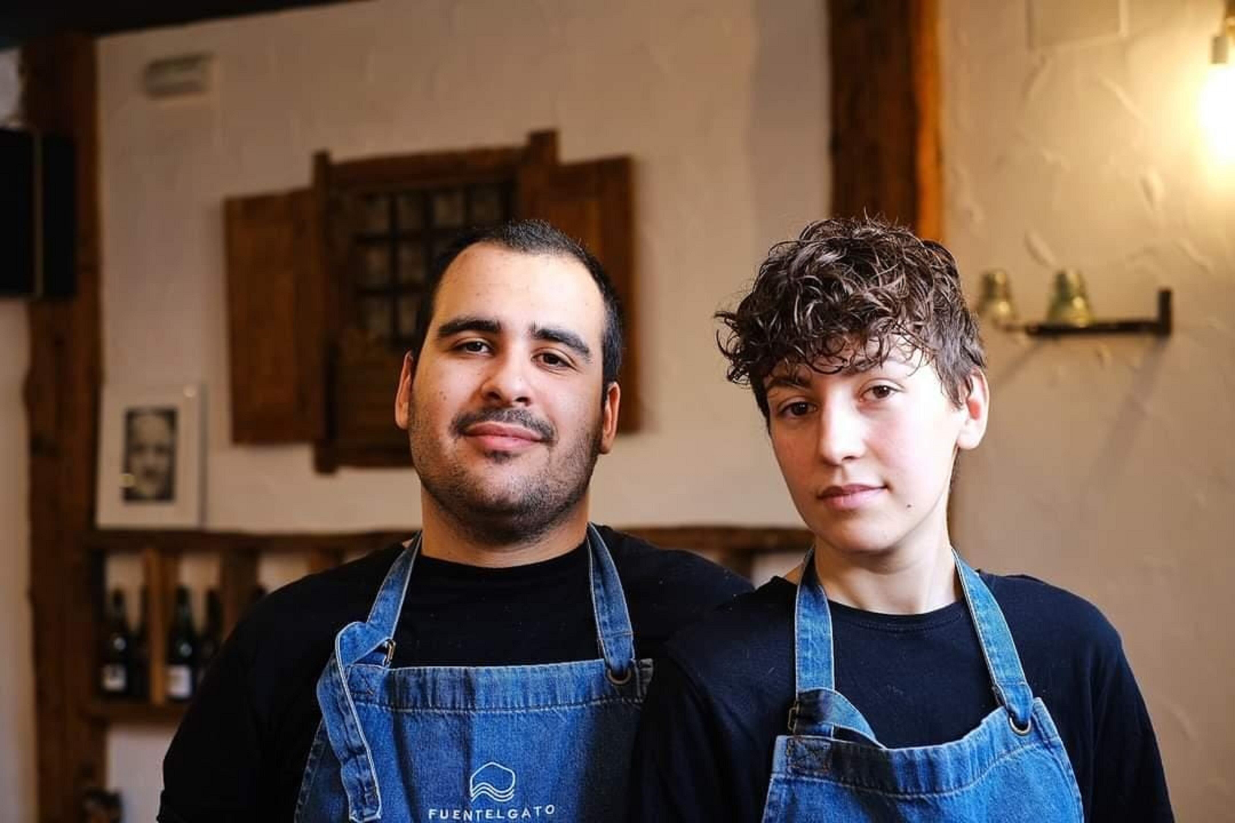 Alex Paz y Olga García, chefs del restaurante Fuentelgato de Huerta del Marquesado (Cuenca).