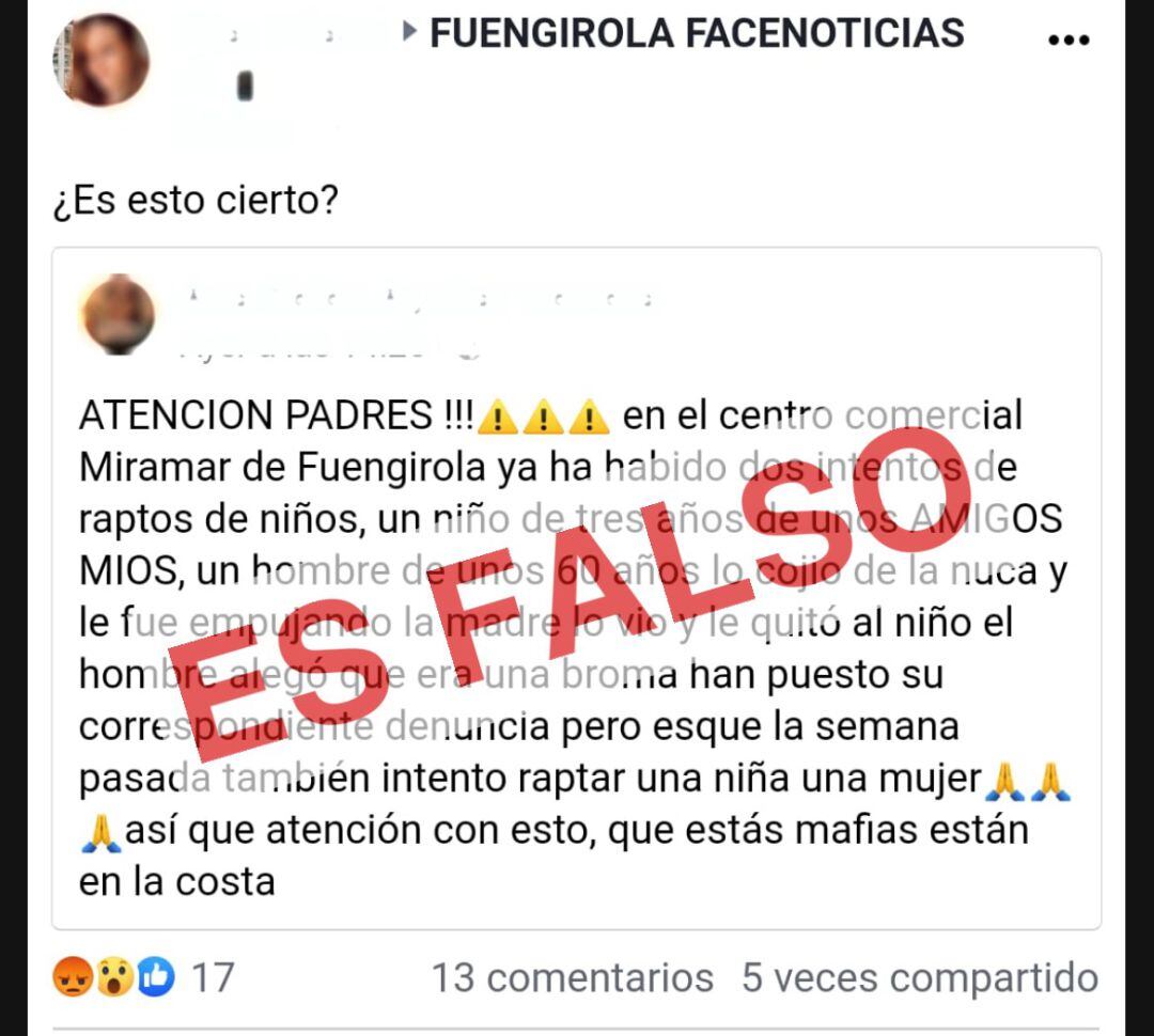 El mensaje que se ha difundido estos días por redes sociales