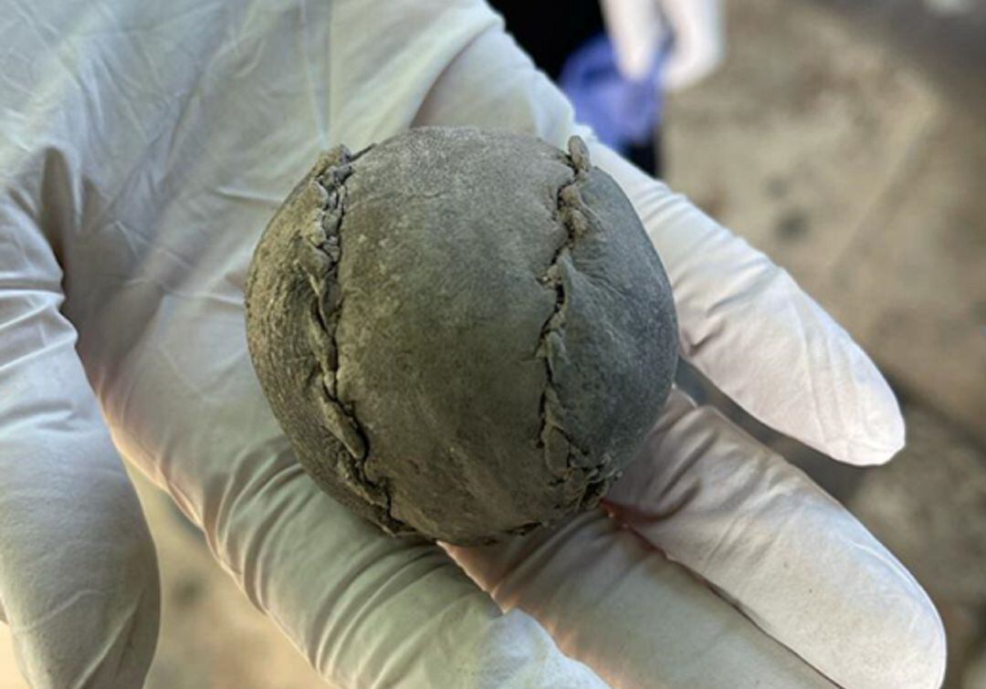 El equipo encargado de la restauración de las puertas descubre una pelota de trinquete