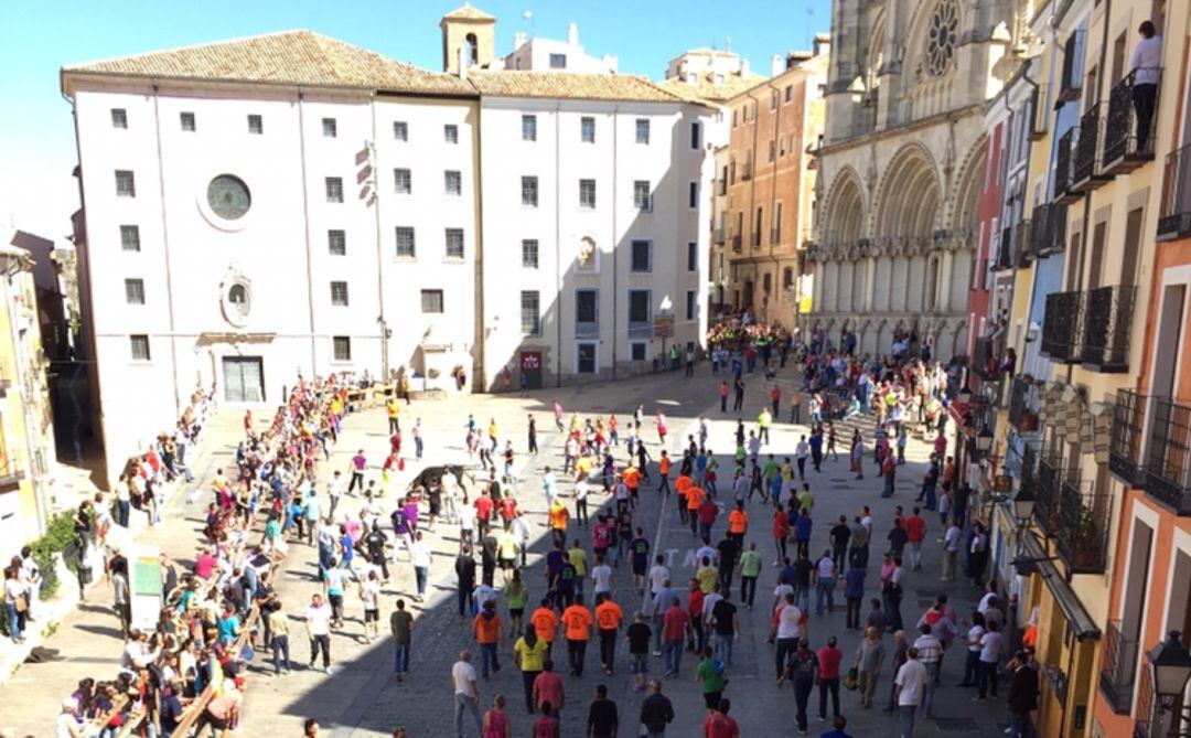 Vaquillas en la plaza Mayor en la mañana de San Mateo.