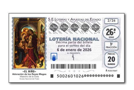 Imagen del décimo de la Lotería de El niño, de este próximo 6 de enero