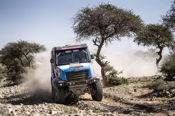 El vehicle d'Albert Llovera en la tercera etapa del Dakar.
