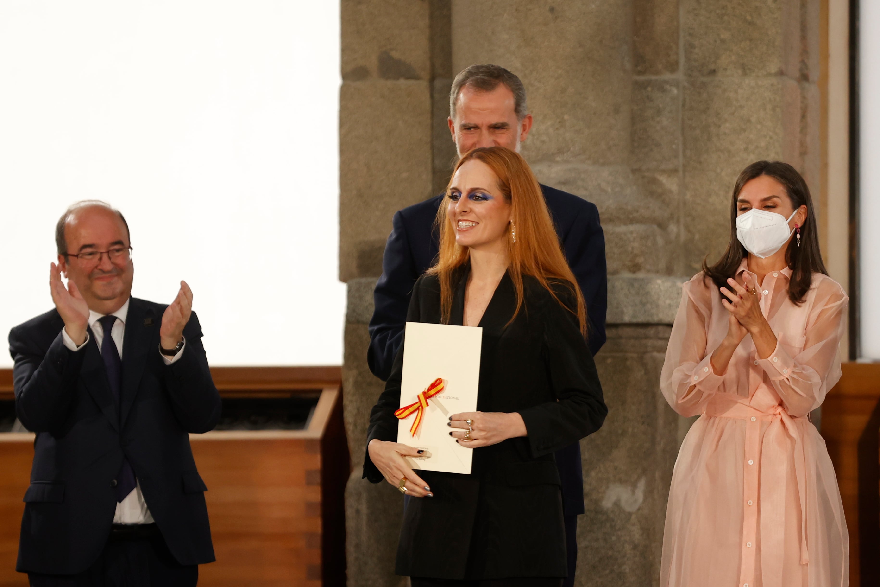 Ana Locking, Premio Nacional de Diseño de Moda, durante la entrega de los Premios Nacionales de Cultura 2020, este miércoles en el Museo del Prado en Madrid