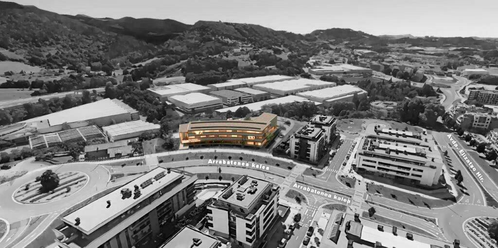 Infografía del ambulatorio de Oinaurre en la parcela cedida por el ayuntamiento de Irun