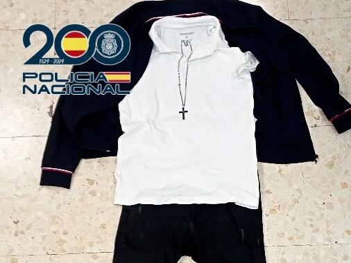 La ropa usada por el detenido