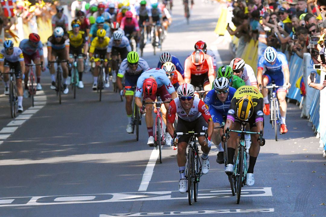 Llegada a meta en el Tour de Francia