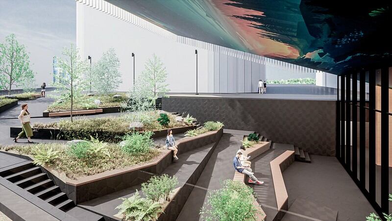 Simulació de la plaça que connectarà amb l'Avinguda Meritxell