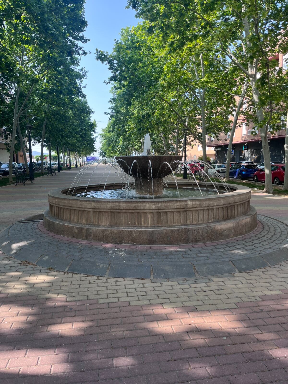 Espacios con fuentes y jardines