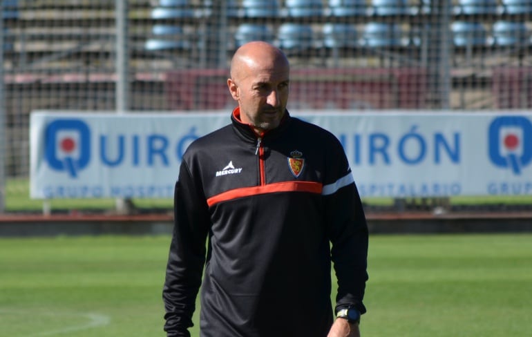 Ranko Popovic en el entrenamiento matutino de hoy en la Ciudad Deportiva