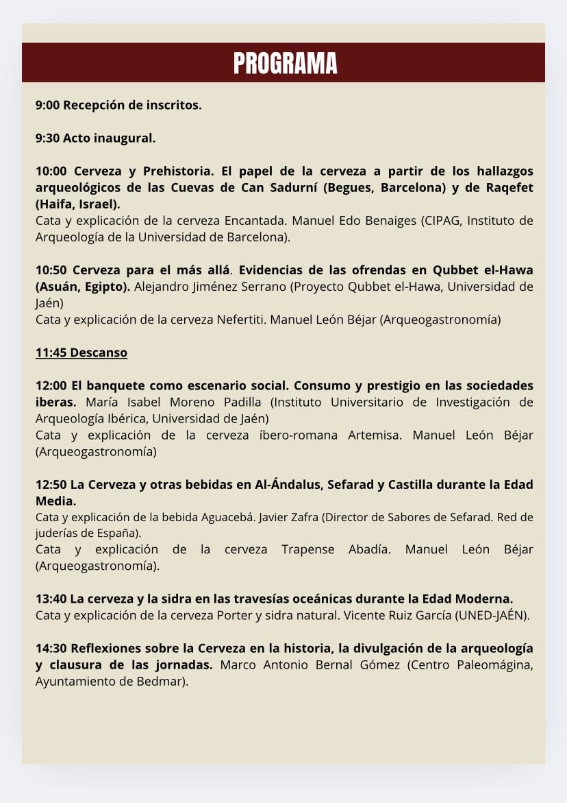 Programación de la jornada