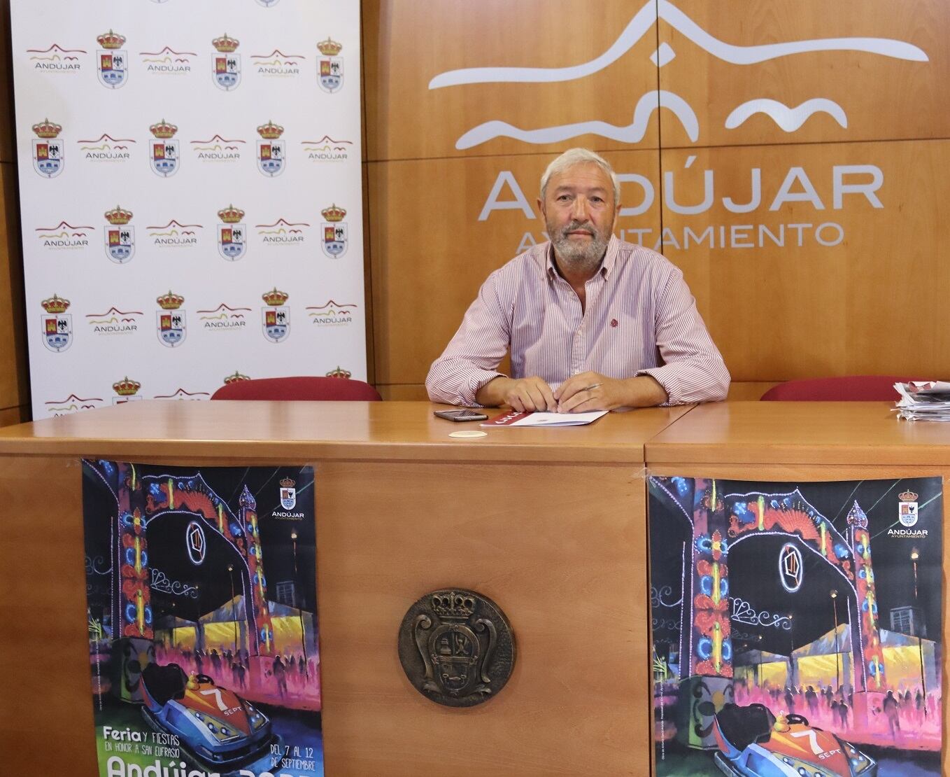 Juan Lucas García, concejal de Festejos presentando la feria 2022 en honor a San Eufrasio.